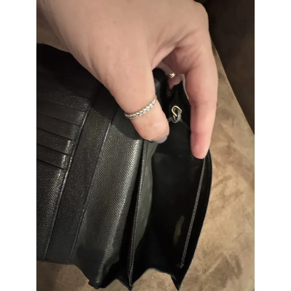 Vintage Chanel Bifold Long Wallet W COA Missing Zipper pull
